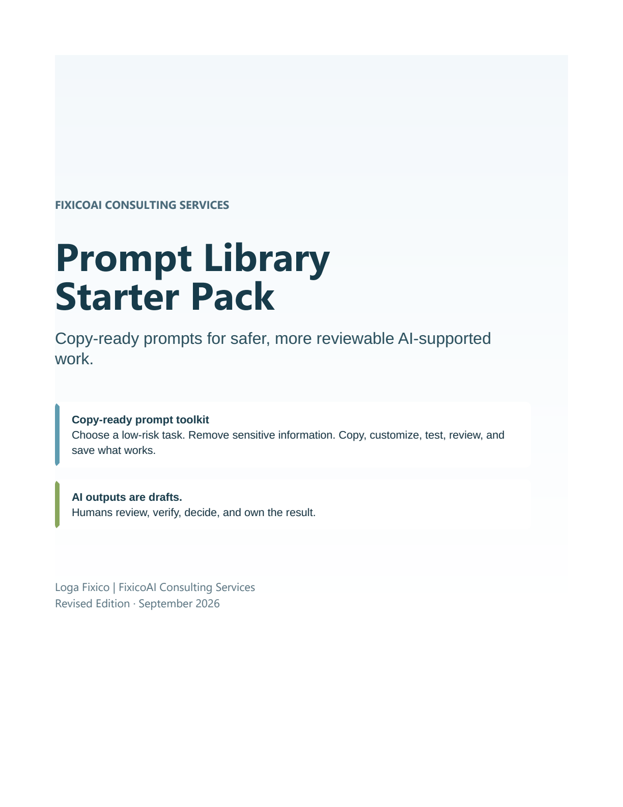 Prompt Library Starter Pack cover